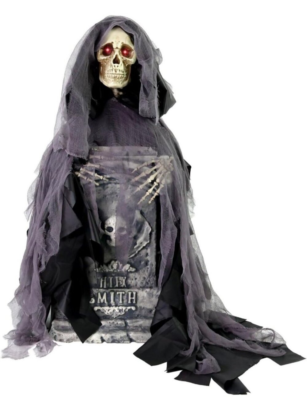 3-Ft. Rising Reaper Animatronic with Tombstone - Spooky Halloween Decor